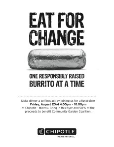 Chipotle Community Garden Night Aug. 23